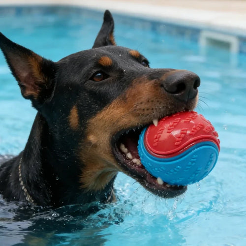 Durable Glow Rubber Fetch Ball