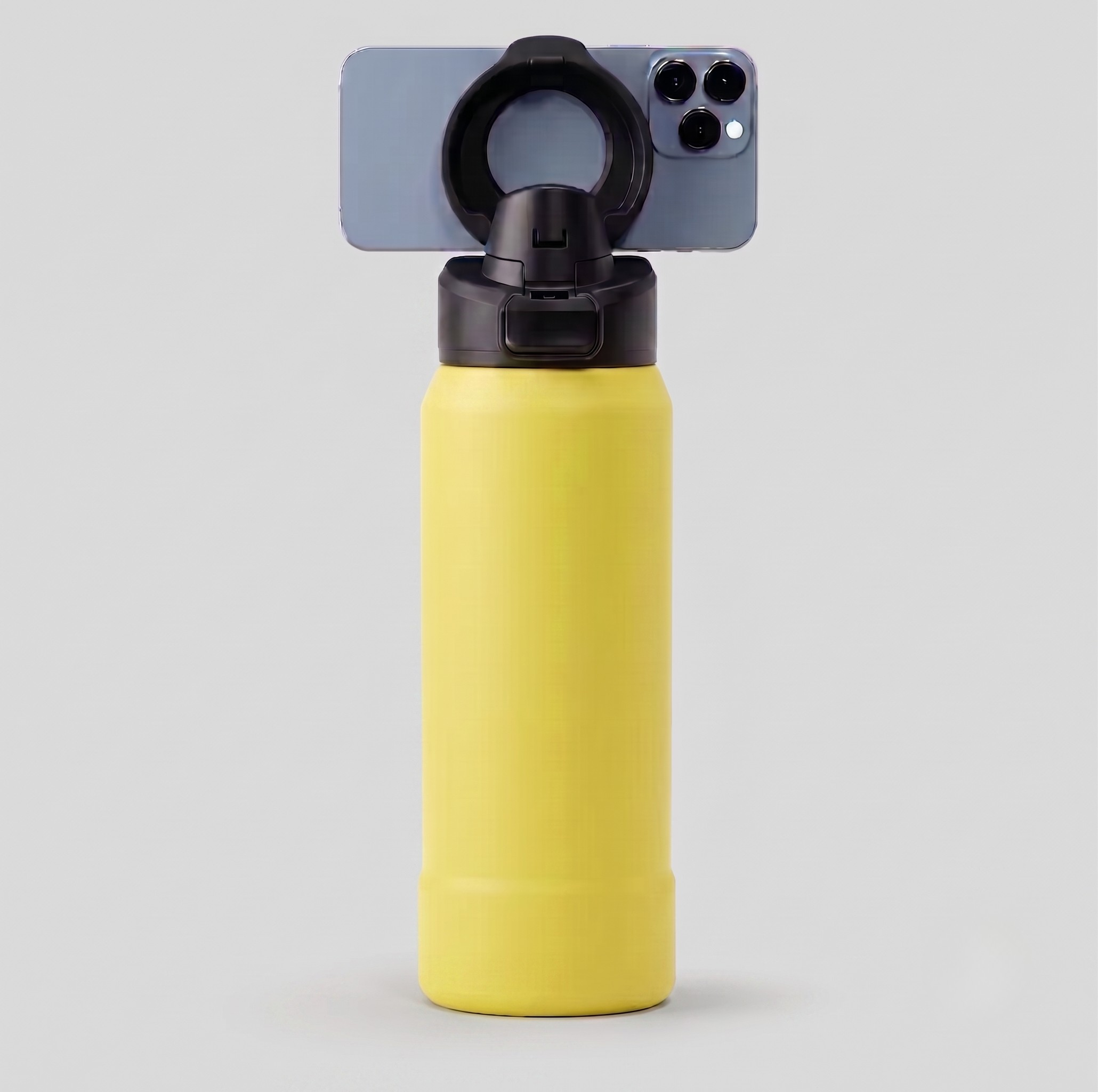 Magnetic Stainless Steel Water Bottle with Phone Holder